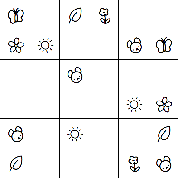 Kids Sudoku 6x6 - Simple