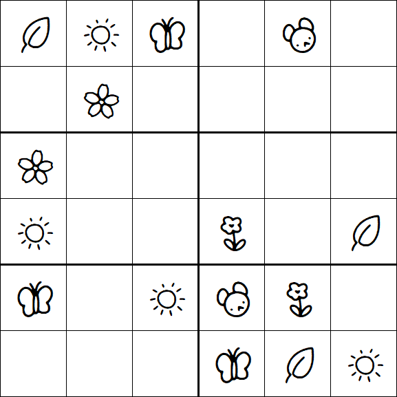 Kids Sudoku 6x6 - Easy