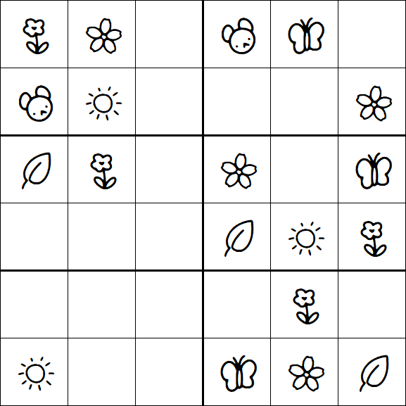 Kids Sudoku 6x6 - Simple