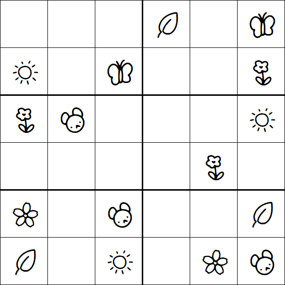 Kids Sudoku 6x6 - Simple