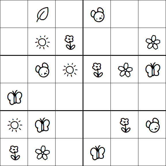 Kids Sudoku 6x6 - Simple