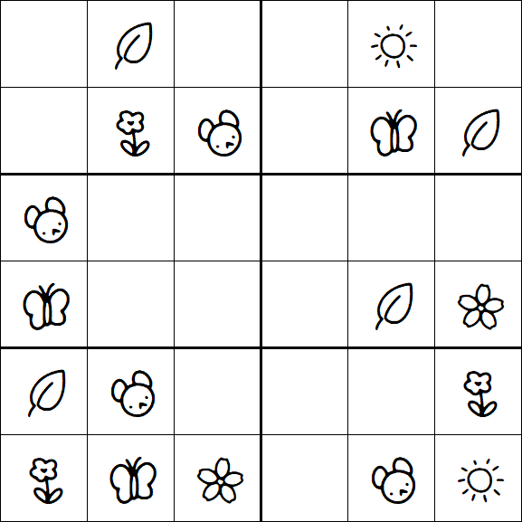 Kids Sudoku 6x6 - Easy