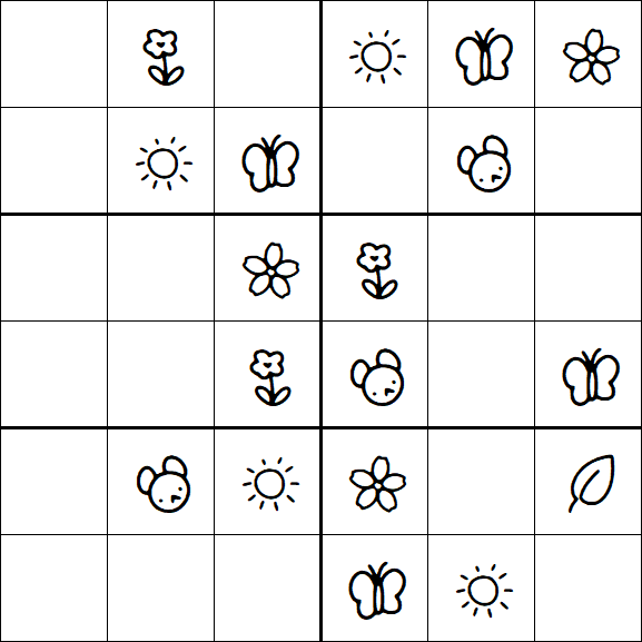 Kids Sudoku 6x6 - Easy