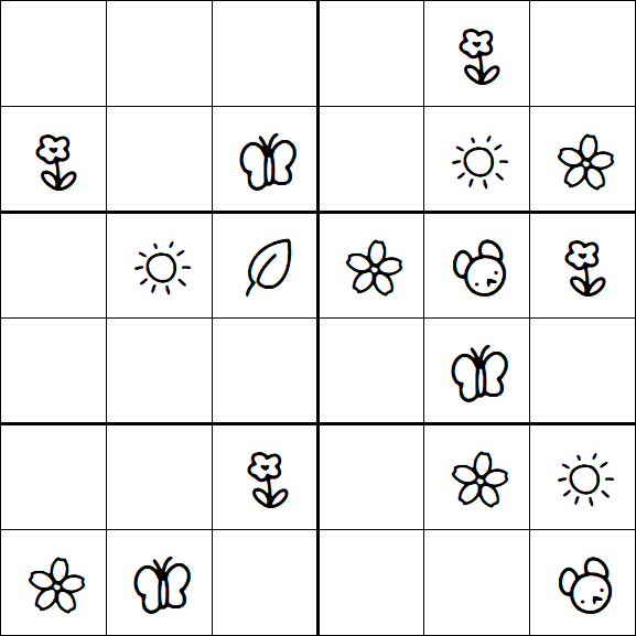 Kids Sudoku 6x6 - Easy