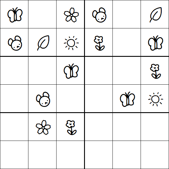 Kids Sudoku 6x6 - Simple