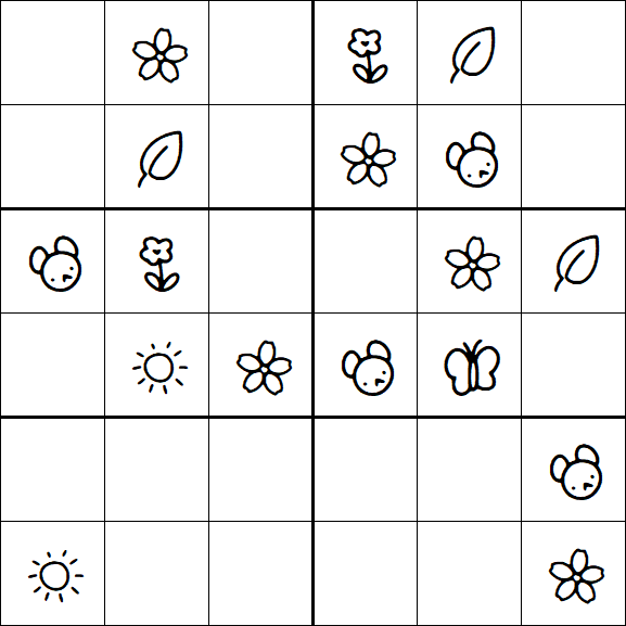 Kids Sudoku 6x6 - Easy