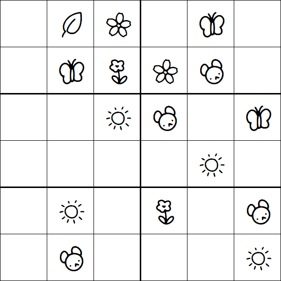 Kids Sudoku 6x6 - Simple