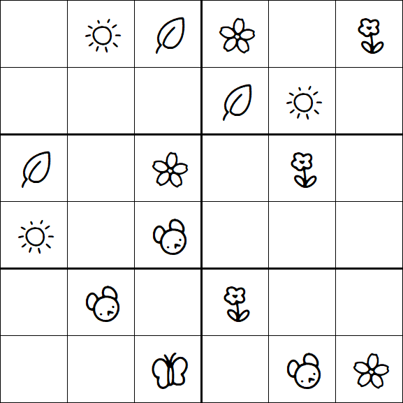 Kids Sudoku 6x6 - Simple