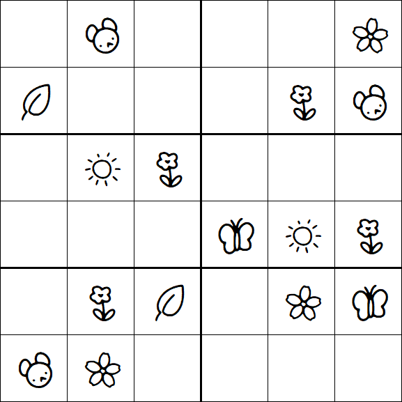 Kids Sudoku 6x6 - Simple