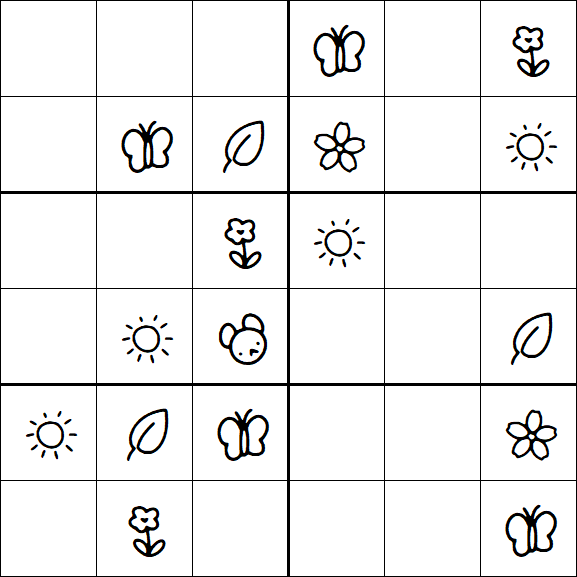 Kids Sudoku 6x6 - Simple