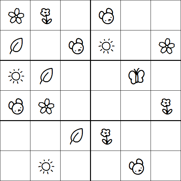 Kids Sudoku 6x6 - Simple