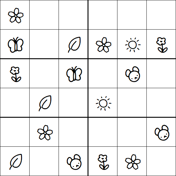 Kids Sudoku 6x6 - Easy
