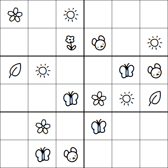Kids Sudoku 6x6 - Simple