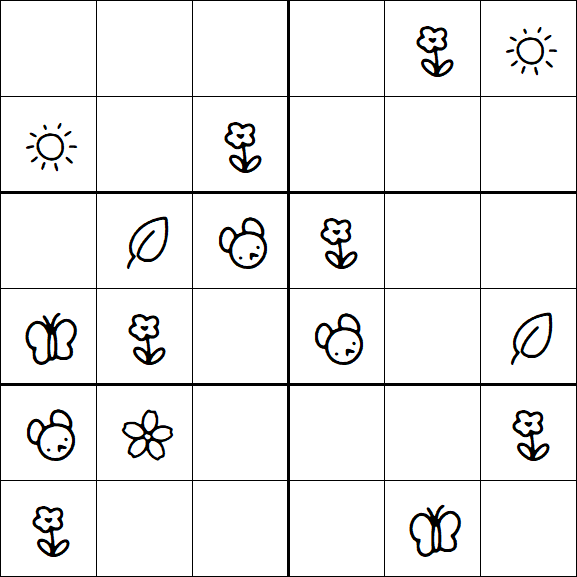 Kids Sudoku 6x6 - Simple