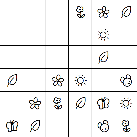 Kids Sudoku 6x6 - Simple
