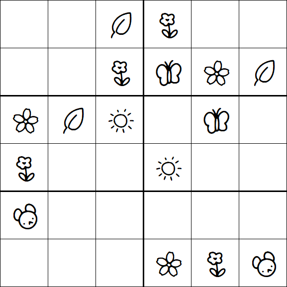 Kids Sudoku 6x6 - Simple