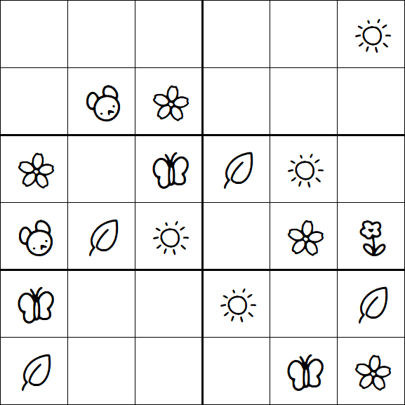 Kids Sudoku 6x6 - Simple