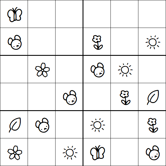Kids Sudoku 6x6 - Simple