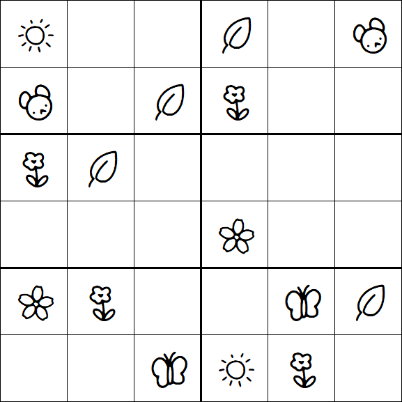 Kids Sudoku 6x6 - Simple