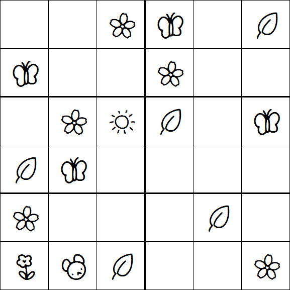 Kids Sudoku 6x6 - Easy