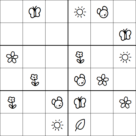 Kids Sudoku 6x6 - Simple