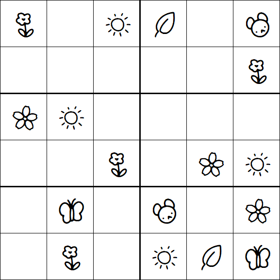 Kids Sudoku 6x6 - Simple