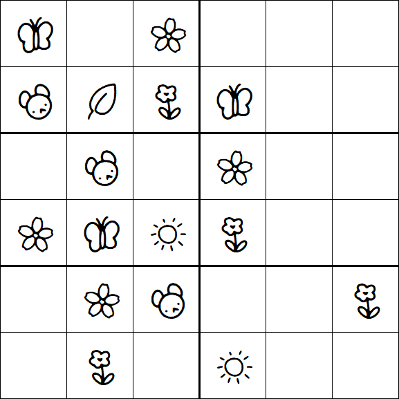 Kids Sudoku 6x6 - Easy