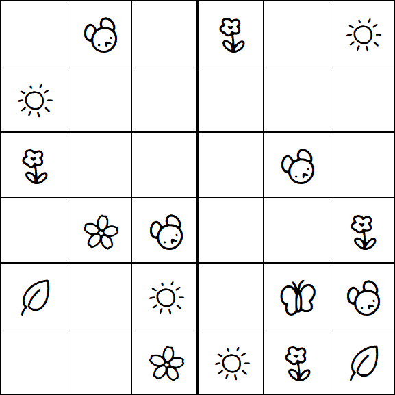 Kids Sudoku 6x6 - Simple