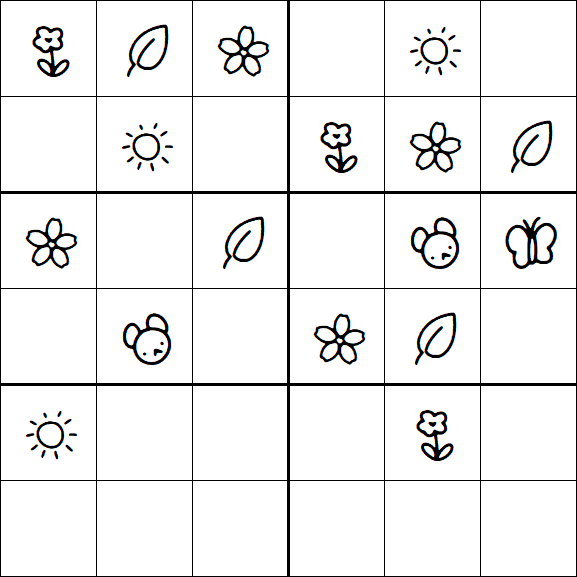 Kids Sudoku 6x6 - Simple