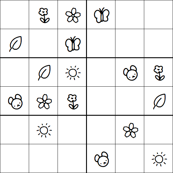 Kids Sudoku 6x6 - Easy