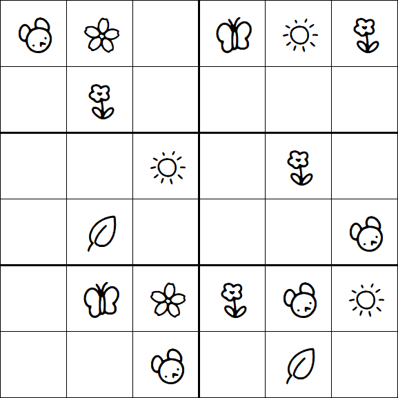 Kids Sudoku 6x6 - Simple