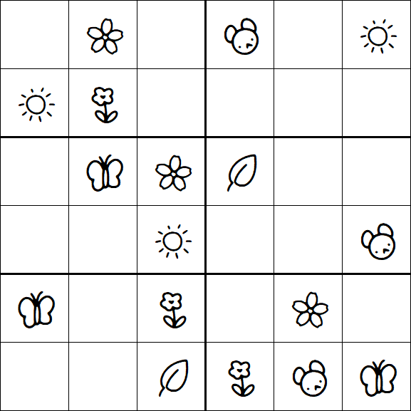 Kids Sudoku 6x6 - Simple