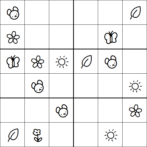 Kids Sudoku 6x6 - Easy