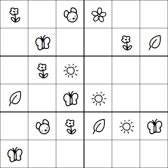 Kids Sudoku 6x6 - Easy