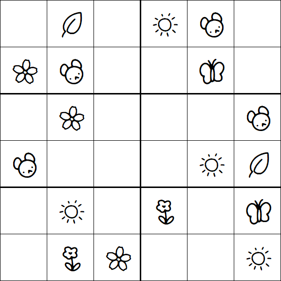Kids Sudoku 6x6 - Easy