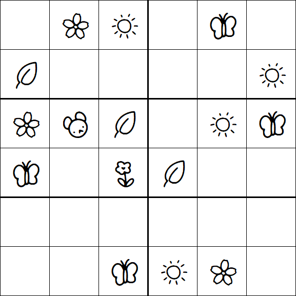 Kids Sudoku 6x6 - Easy