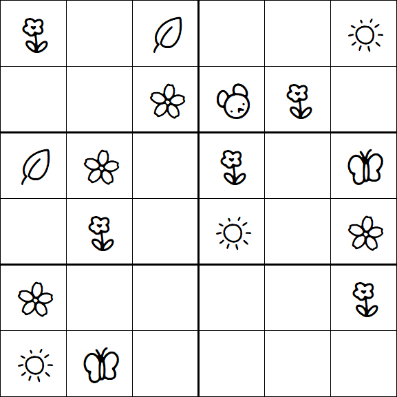 Kids Sudoku 6x6 - Easy