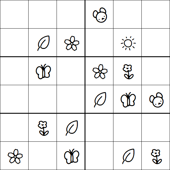 Kids Sudoku 6x6 - Easy