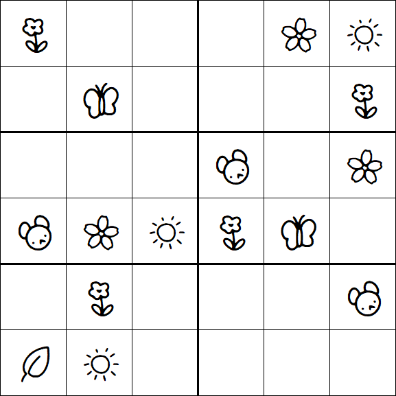 Kids Sudoku 6x6 - Easy