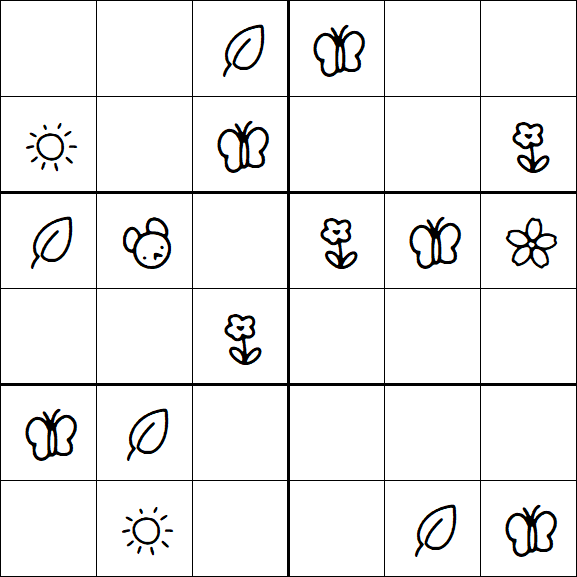 Kids Sudoku 6x6 - Easy