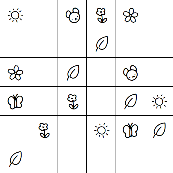 Kids Sudoku 6x6 - Easy