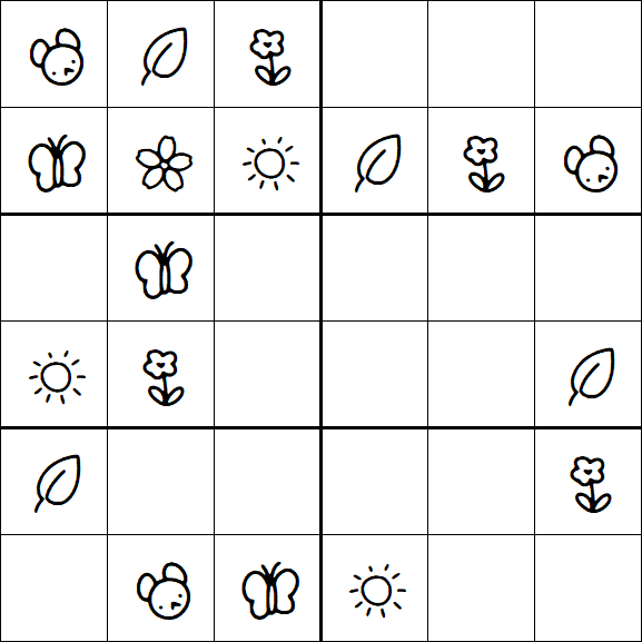 Kids Sudoku 6x6 - Easy