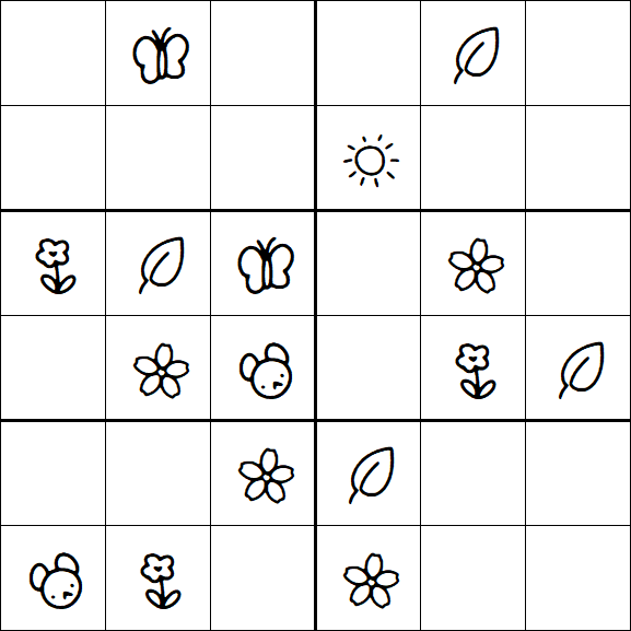 Kids Sudoku 6x6 - Easy