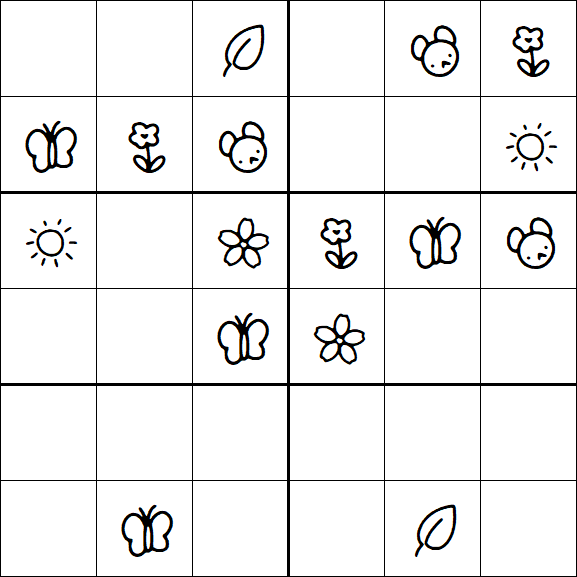 Kids Sudoku 6x6 - Easy