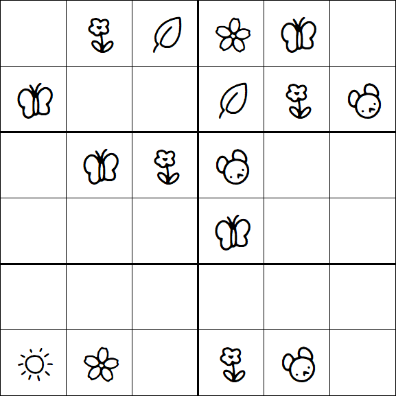 Kids Sudoku 6x6 - Easy