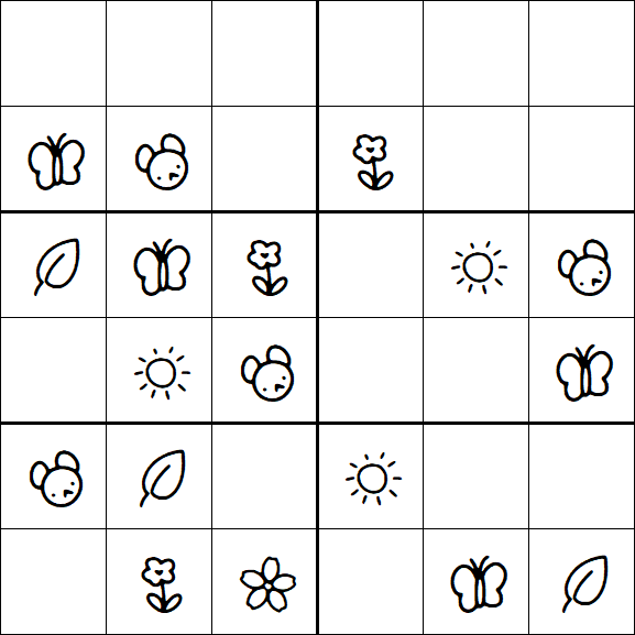 Kids Sudoku 6x6 - Easy