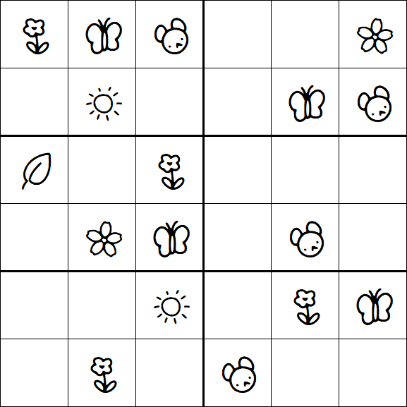 Kids Sudoku 6x6 - Easy