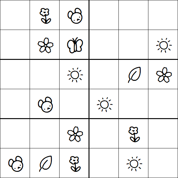 Kids Sudoku 6x6 - Easy