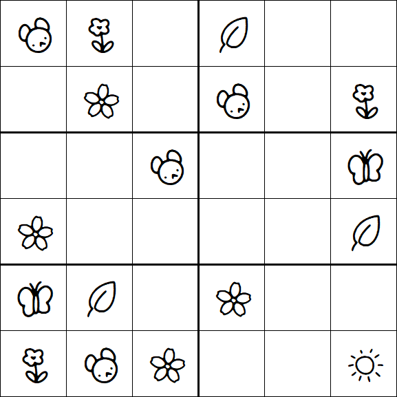 Kids Sudoku 6x6 - Easy