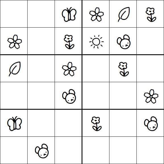 Kids Sudoku 6x6 - Easy